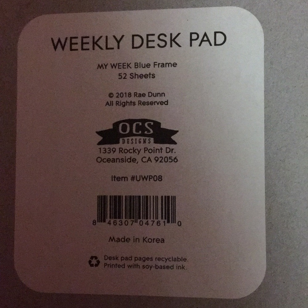 Weekly desk pad Rae dunn - Picture 2 of 2